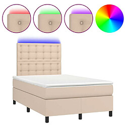 Maison Chic Lit adulte- Lit + matelas,Sommier à lattes de lit avec matelas LED cappuccino 120x190 cm -GKD66706