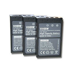 vhbw 3x Batteries remplacement pour Olympus PS-BLS1 pour appareil photo, reflex numérique (900mAh, 7,2V, Li-ion)