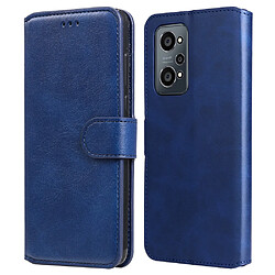 Etui en PU + TPU fermoir magnétique avec support, bleu pour votre Realme GT Neo2