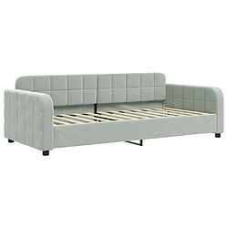 vidaXL Lit de repos sans matelas gris clair 90x200 cm velours