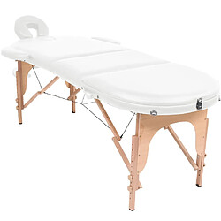 vidaXL Table de massage pliable 4 cm d'épaisseur et 2 traversins Blanc