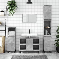 Maison Chic Armoire salle de bain,Meuble de rangement de salle de bain,Meuble haut gris béton 80x33x60cm bois d'ingénierie -GKD722101