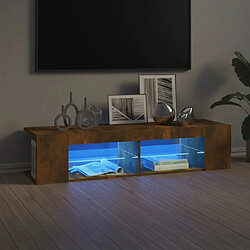 Maison Chic Meubles TV avec lumières LED - Banc TV pour salon chêne fumé 135x39x30 cm -MN66482