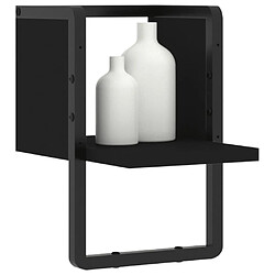 Avis Maison Chic Étagère murale flottante,Etagère de rangement avec barre noir 20x25x30 cm -MN85552