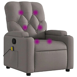 vidaXL Fauteuil de massage inclinable Taupe Tissu