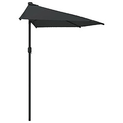 Avis Helloshop26 Parasol demi de balcon avec mât en aluminium 270 x 135 x 245 cm noir 02_0008302