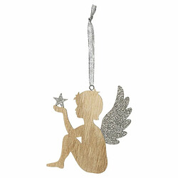 Sujet de Noël Ange Polaire 19cm Naturel & Argent