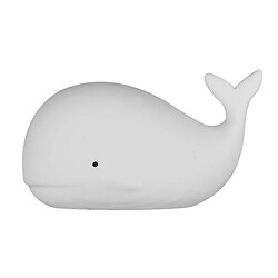 Universal Nuit enfant mignon silicone LED baleine lumière de nuit lumière de nuit enfant avec interrupteur tactile chambre de bébé portable, chambre à coucher, salon, cadeaux lumière blanche chaude, (blanc)