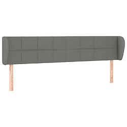 vidaXL Tête de lit avec oreilles Gris foncé 163x23x78/88 cm Tissu