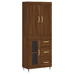 vidaXL Buffet haut Chêne marron 69,5x34x180 cm Bois d'ingénierie