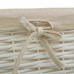 Panier à linge Alexandra House Living Blanc osier Bois de saule 3 Pièces pas cher