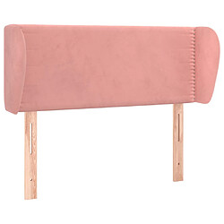 vidaXL Tête de lit avec oreilles Rose 103x23x78/88 cm Velours