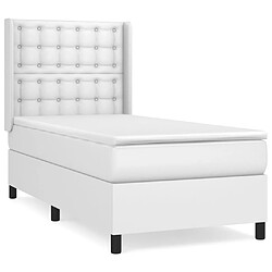 vidaXL Sommier à lattes de lit avec matelas Blanc 80x200 cm Similicuir