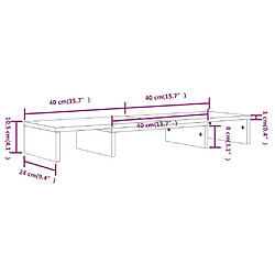 vidaXL Support pour moniteur 80x24x10,5 cm Bois de pin solide pas cher