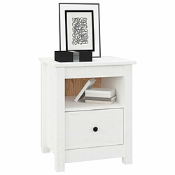 Acheter Maison Chic Lot de 2 Tables de chevet - Tables de Nuit Blanc 40x35x49 cm Bois de pin massif