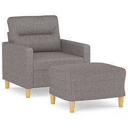 vidaXL Fauteuil avec repose-pied Taupe 60 cm Tissu