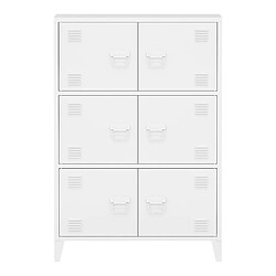 Helloshop26 Armoire de bureau casier de bureau meuble de rangement pour salon bureau chambre atelier métallique acier 113 x 80 x 40 cm blanc 03_0006324