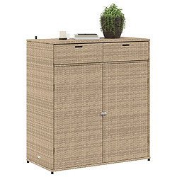 Avis vidaXL Armoire de rangement jardin beige 105x55x113 cm résine tressée