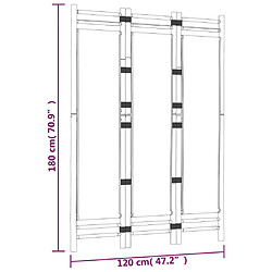 vidaXL Cloison de séparation pliante 3 panneaux 120 cm Bambou et Toile pas cher