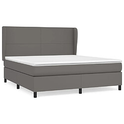 Maison Chic Lit Adulte - Lit simple Lit à sommier tapissier avec matelas moelleux - Meuble de Chambre - Gris 160x200 cm Similicuir -MN93744