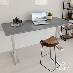 Blumie Bureau assis debout électrique 140*70 cm - Plateau Gris foncé / Pieds Argent