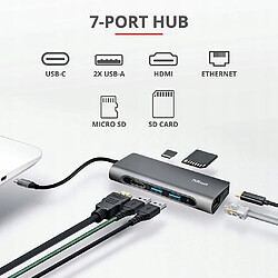 GUPBOO Adaptateur Hub 7 en 1 USB-C HDMI Ethernet Lecteur de carte USB-A,JL2022