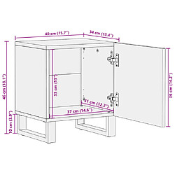 vidaXL Table de chevet 40x34x46 cm bois d'acacia massif pas cher