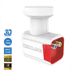 Redline LNB TWIN HIGH GAIN 70 D - FACT. BRUIT 0,1DB FULL HD 4K TNTSAT ASTRA ET FRANSAT