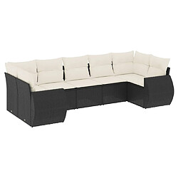 Maison Chic Salon de jardin 7 pcs avec coussins | Ensemble de Table et chaises | Mobilier d'Extérieur noir résine tressée -GKD47248