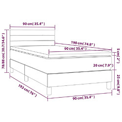 Acheter Maison Chic Lit adulte- Lit + matelas,Sommier à lattes de lit et matelas et LED Vert foncé 90x190 cm -GKD99067