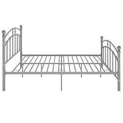 Avis vidaXL Cadre de lit sans matelas gris métal 160x200 cm