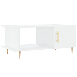 vidaXL Table basse Blanc brillant 90x50x40 cm Bois d'ingénierie