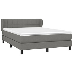 Avis Maison Chic Lit Adulte - Lit simple Lit à sommier tapissier avec matelas moelleux - Meuble de Chambre - Gris foncé 140x190cm Tissu -MN48285