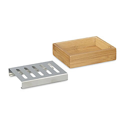 Helloshop26 Porte-savon bambou rectangle avec grille en inox support pour savon nature salle de bain 13_0002237