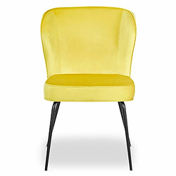 Paris Prix Lot de 2 Chaises Velours Design Elsa 79cm Jaune