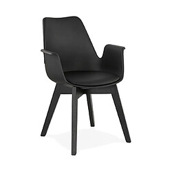 Mes Fauteuil design 50x58,5x82 cm noir et pieds noirs - SHAFT