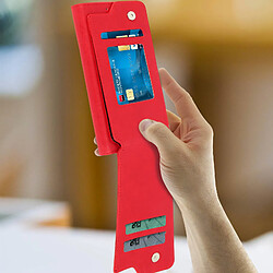 Avizar Etui Smartphone Housse Portefeuille Universelle 3XL Coque Porte-cartes Rouge