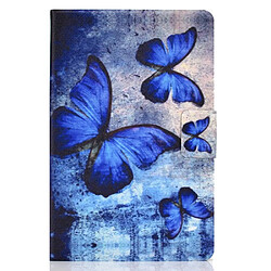 Etui en PU impression de modèle avec porte-carte papillon bleu pour votre Apple iPad 10.2 (2019)