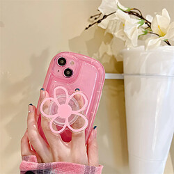 GUPBOO Étui pour iPhone11 Support de fleur de coque de téléphone portable de niche de coque transparente simple