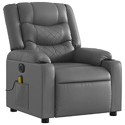 Avis Maison Chic Fauteuil Relax pour salon, Fauteuil de massage inclinable électrique gris similicuir -GKD36142