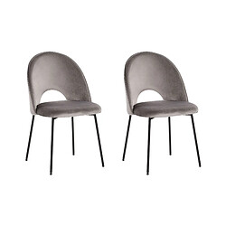 Beliani Chaise de salle à manger COVELO Set de 2 Velours Gris