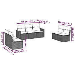 Avis Maison Chic Salon de jardin avec coussins 7 pcs | Ensemble de Table et chaises | Mobilier d'Extérieur gris résine tressée -GKD26990