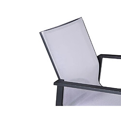 Vente-Unique Lot de 2 fauteuils de jardin empilables en aluminium et textilène - Gris clair et noir - VALERA de MYLIA pas cher