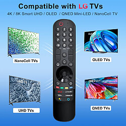 SANAG Telecommande Magic Pour Lg-Smart-Tv,Universelle Pour Telecommande Originale Mr20Ga Mr21Ga Mr22Ga Mr23Ga,Convient Pour Lg Uhd Oled Qned Nanocell 4K 8K Smart Tv,Avec Pointeur Et Fonction Vocale