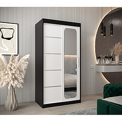 Abiks Meble Armoire PROMO V2 À Portes Coulissantes 200/100/62 2 Portes (Noir/Blanc)