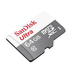 Carte mémoire flash MicroSDXC Ultra Android - SANDISK - 64GB - UHS-I / Class10 - Jusqu'à 80 Mo/s