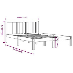 vidaXL Cadre de lit sans matelas blanc bois massif de pin 180x200 cm pas cher