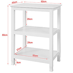 Acheter SoBuy FSB18-W Table Console Table de Présentation Bout de Canapé Table d’Appoint avec 2 Étagères de Rangement