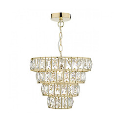 Luminaire Center Suspension Cerys Cristal,or poli 1 ampoule 30cm