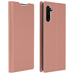 Avizar Housse Samsung Galaxy Note 10 Porte-carte Support Vidéo rose gold